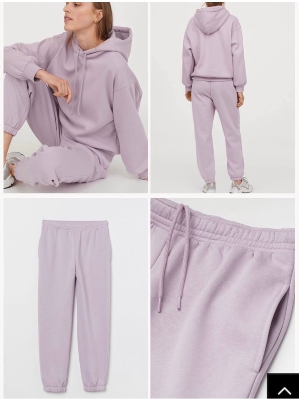 NWT XXL 20/22 oversized H&M lt purple jogger & matching pullover set sweatsuit